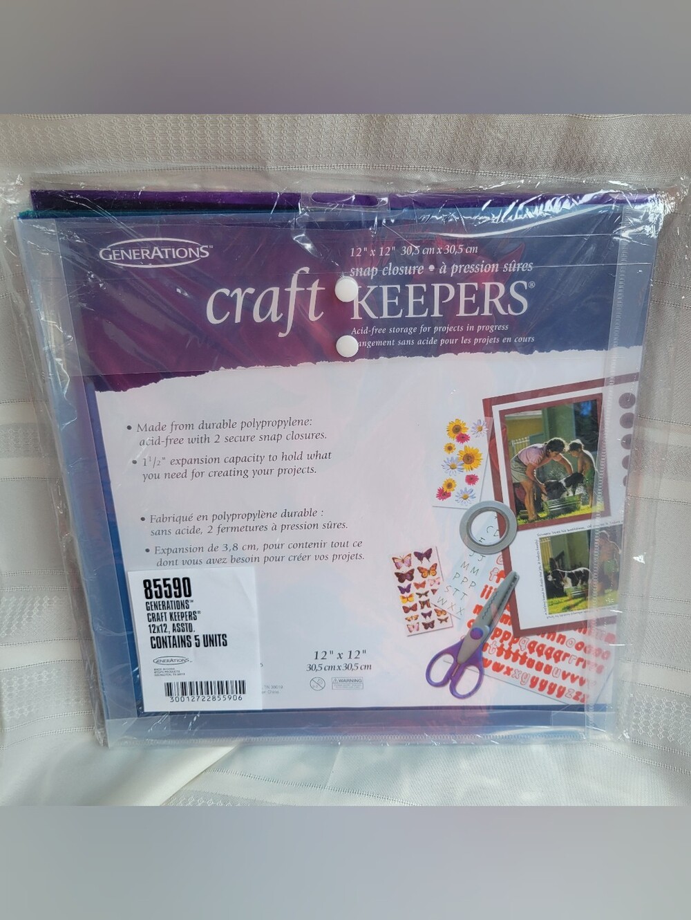 NEW Generations Craft Keepers 12x12 Storage Envelopes - 5 Pack Assorted